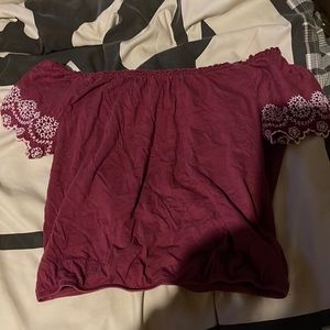 off shoulder crop top